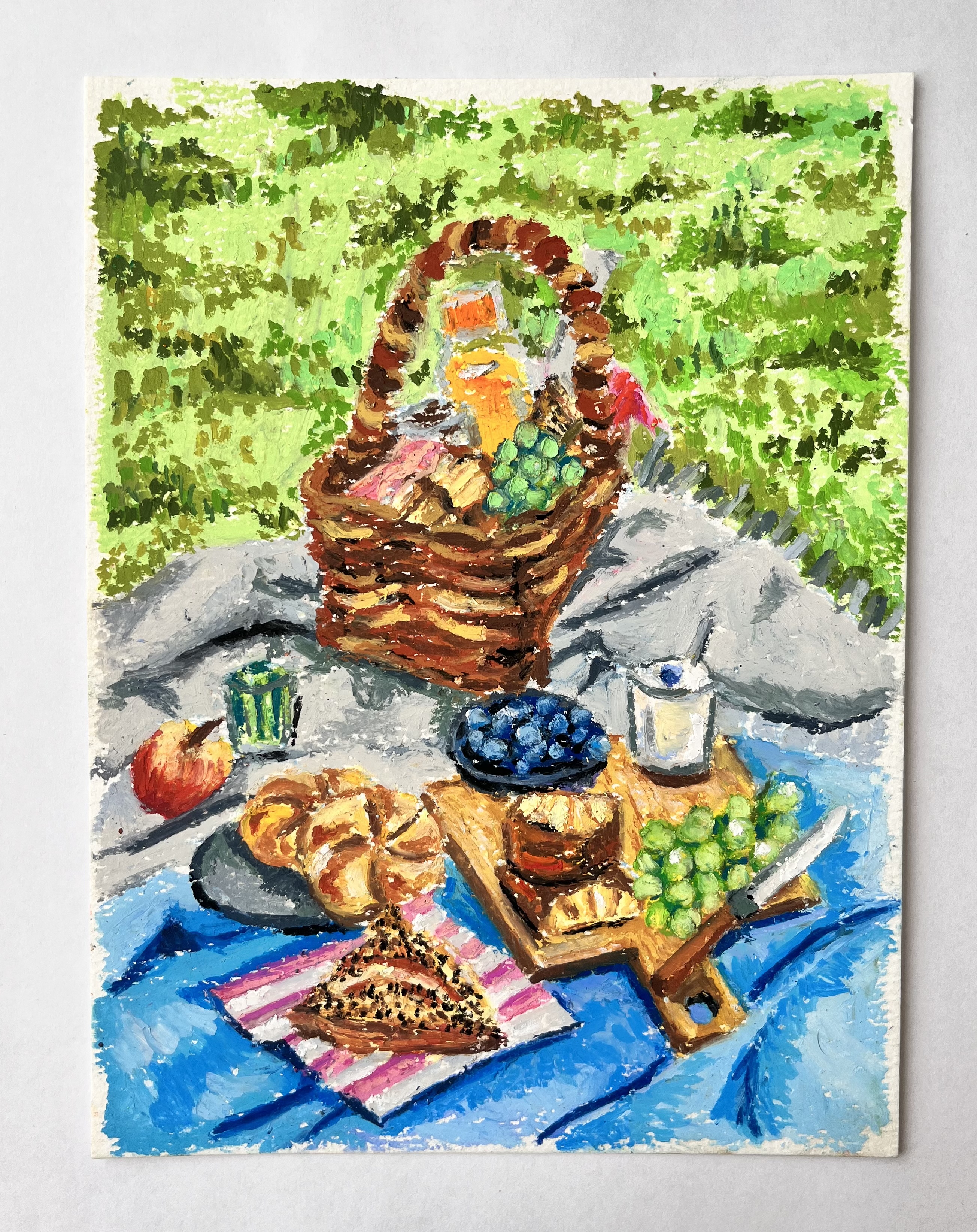 picnic food on blanket